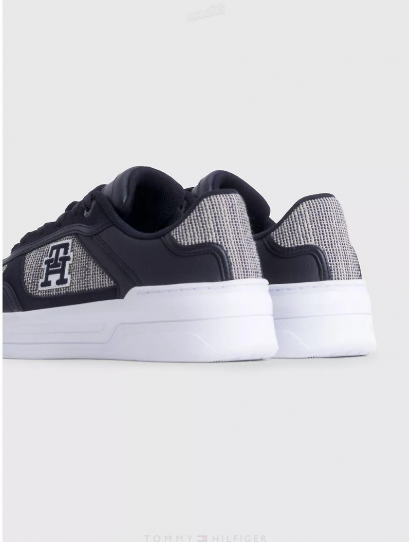 Tommy Hilfiger Woven Panel Sneaker Shoes Space Blue | 6301-EJDOZ